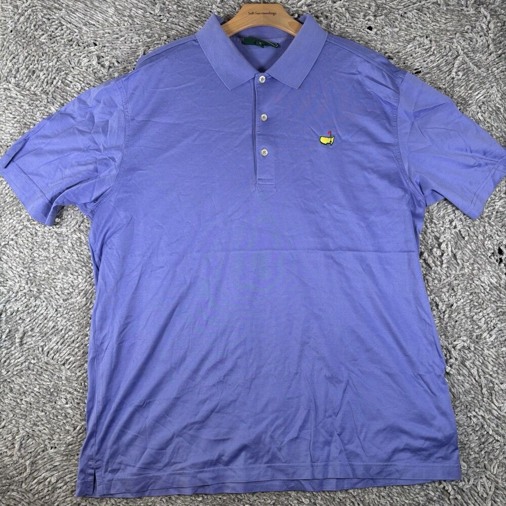 The Masters Collection Polo Shirt Mens XL 100 Pima Cotton Golf Purple Augusta - Picture 2 of 7